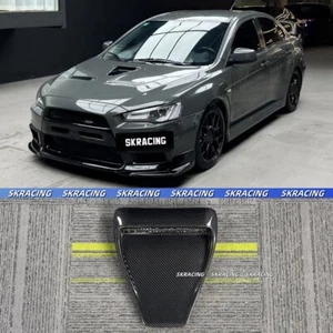 Real Carbon Fiber Scoop Hood Air Vent Intake Fits 08-15 Mitsubishi Evolution EVO - Bild 1 von 17