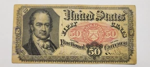 1875 50c Fractional Currency 50 Cents United States Red Seal Circulated *K211 - Picture 1 of 2