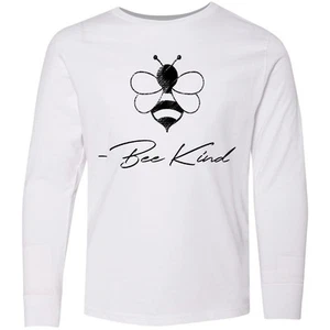 Inktastic Bee Kind Cute Bee Youth Long Sleeve T-Shirt Bees Positive Anti Bully - Picture 1 of 2