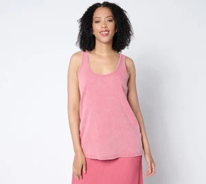 Peace Love World Boheme Ribbed Knit Swing Tank Top Dark Rose XL New - Picture 1 of 1