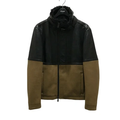 FENDI leather switching high neck jacket Black Beige Size: - Image 1 of 4