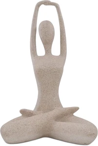 Yoga Lady Statue Modern Sculpture for Home Office Desk Decor Resin Sandstone Abs - Picture 1 of 12