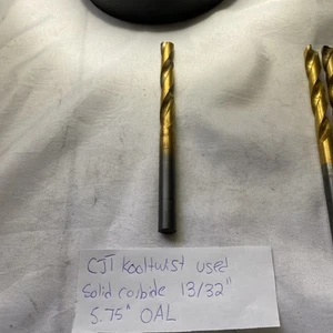 CJT Kooltwist Solid Carbide Coolant Thru Drill Bit 13/32” 5.75” OAL (I17) - Picture 1 of 8