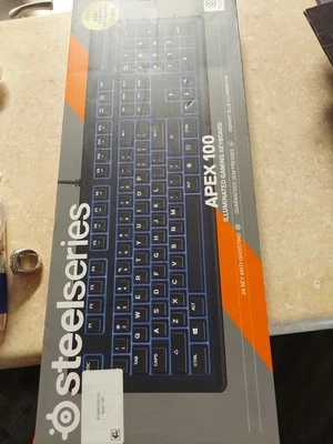SteelSeries Apex 100 Gaming Keyboard - Blue LED Backlit, Silent Tactile Keys New - Image 1 of 2