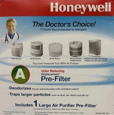 Prefiltro de repuesto purificador de aire de carbono universal Honeywell HRF-AP1 Foto 1 de 2