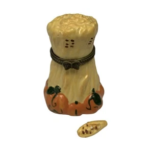 Vintage Porzellan Schmuckkästchen Heuhaufen Kürbisse, kleiner Mais, Halloween/Herbst RAR - Bild 1 von 10