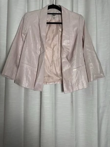 Anne Klein Womens Light Pink Two-Piece Office Suit With Blazer & Trousers Sz S - Picture 1 of 6