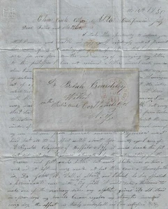 1850 - Un'eccezionale lettera di corsa all'oro - Attacchi indiani e orsi grizzly - Foto 1 di 1