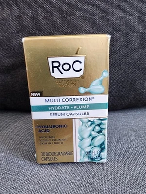 1 PIECE  - ROC MULTI CORREXION HYDRATE + PLUMP 30CT  SERUM CAPSULES NIB - Image 1 of 2