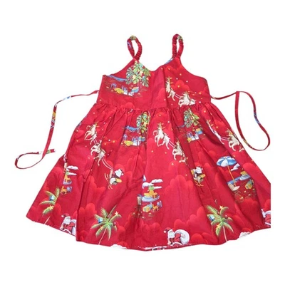 Pacific Legend Hawaiian Santa Christmas Red dress Girls 3-4  Mele Kalikimaka! - Image 1 of 4