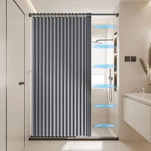 Magnetischer Faltvorhang Für Dusche Wasserdicht Badezimmer Abtrennung NEU - Bild 1 von 19