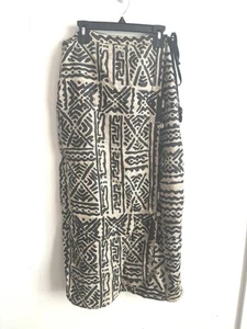 Vintage AS-HIRO Dress Silk Skirt Wrap African Mudcloth Print Tribal Ethnic Boho - Picture 1 of 8