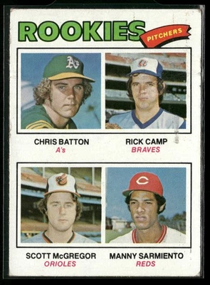Chris Batton Rick Camp Scott McGregor Manny Sarmiento Rookie 1977 Topps #475 RC - Image 1 of 2