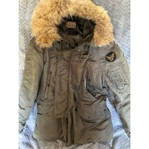 Vintage e raro! USAF N-3B Parka Snorkel con Cappuccio in Pelliccia Taglia Media Militare - Foto 1 di 9