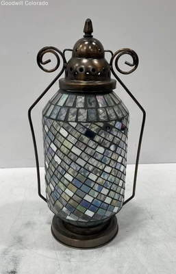 Mosaic Colorful Metal Candle Lantern - Image 1 of 4