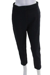 Max Mara Womens Slim Leg Zip Up High Rise Dress Pants Navy Blue Size 6 - Picture 1 of 4