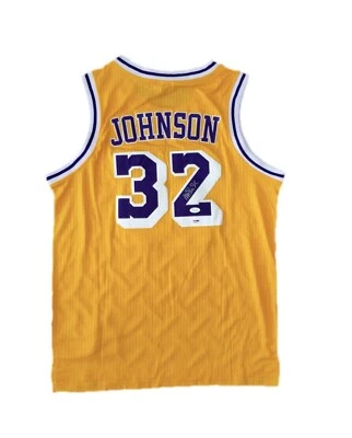 Magic Johnson Signed Los Angeles Lakers (Home Gold) Jersey JSA - Image 1 of 4