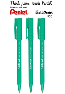 3 x Pentel R50 schwarz, wasserbasiert, Tintenroller, 0,8mm ergibt 0,4 Linien - Bild 1 von 1