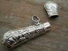 Victorian Style English Hallmarked Sterling Silver Needle Case Toothpick Holder