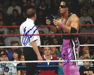 Bret Hart & Earl Hebner Signed 8x10 Photo BAS COA WWE Picture w/ Belt Autograph - Picture 1 of 23