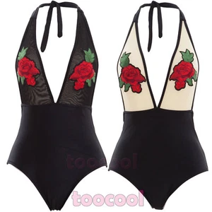 Badeanzug Ganze Frau Schwimmbad Meer Blume Stickerei Übersichtlich Sexy DY7619 - Bild 1 von 11