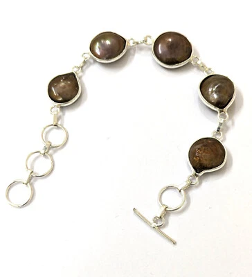 Pulsera Perla Keshi Pulsera Perla Natural, Pulsera Plateada Foto 1 de 4