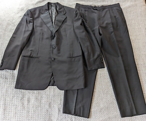 Ermenegildo Zegna Suit Mens US 42R EUR 52R Black Su Misura Wool Mohair 3 Button