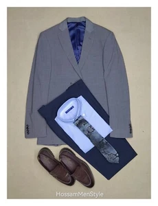 AUSTIN REED Blazer Size 42R gray 96% wool &4%Lykra - Picture 1 of 14