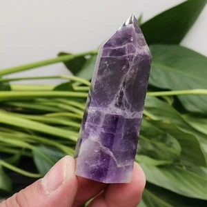 1pcs Natural Dream Amethyst Obelisk Quartz Crystal Point Wand Reiki 20g+ - Picture 1 of 8