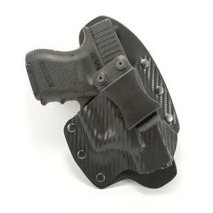 Glock - IWB Kydex & Leather Hybrid Holster - Optic Ready - Black Carbon Fiber - Picture 1 of 4