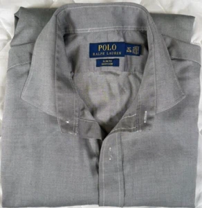 Polo Ralph Lauren Herren Slim Fit pflegeleichtes Button Down Hemd grau 16,5 32/33 - Bild 1 von 10