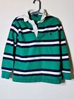 Polo Ralph Lauren Rugby Shirt Toddler Size Large Blue Green Striped Long Sleeve