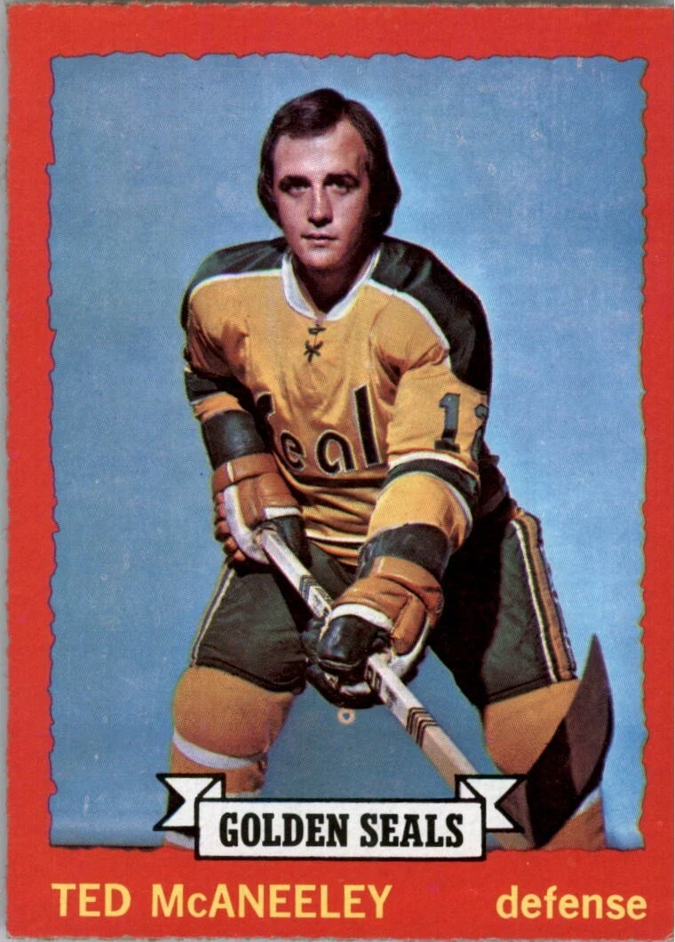 1973-74 O-PEE-CHEE HOCKEY #37 TED MCANEELEY CALIFORNIA GOLDEN SEALS DARK