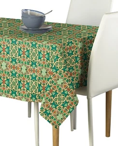 Green Medallion Weave Fabric Tablecloths - Assorted Sizes Available - Picture 1 of 1