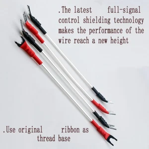 4pcs Rhodium Plated Banana/Spade Plug Jumper Cable Silver Plated Speaker Cord - Picture 1 of 7