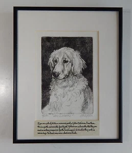 DOGGIEART "GOLDEN" PRINT NUMBERED, MATTED, FRAMED (8 1/4 INCHES x 10 1/4 INCHES) - Picture 1 of 11
