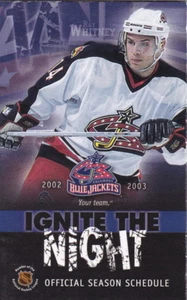 2002-03 COLUMBUS BLUE JACKETS HOCKEY POCKET SCHEDULE  - Picture 1 of 1