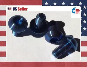 4 x Titanium Bottle Cage Bolts Blue M5X10 Grade 5 - Picture 1 of 2