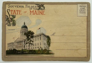 Folder ricordo originale d'epoca dello Stato del Maine foto pieghevole - Foto 1 di 3