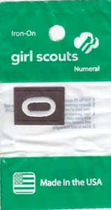 ~#0 Cero~Parche de Insignia Número de Tropa Brownie Girl Scouts Marrón~NUEVO - Imagen 1 de 1