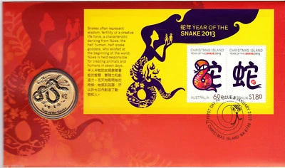 Christmas Is - "CHINESE ZODIAC ~ YEAR OF THE SNAKE" Coin Cover FDC / PNC 2013 - Image 1 of 4
