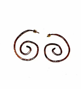 copper earrings hoops - Handmade New - Picture 1 of 3