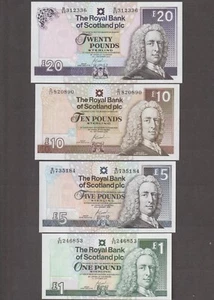 UNC Royal Bank of Scotland £1 £5 £10 £20 2001-2007 Goodwin Sign RBS Castles Set - Bild 1 von 3