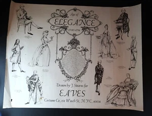 Vtg Eaves NYC Costume Co Plot "Age Of Elegance" Artist J. Stearns Ephemera Rare - Picture 1 of 20