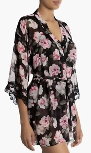 In Bloom Taylor Lace Trim Floral Wrap in Black, Medium/Large - Picture 1 of 4