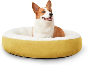 round Donut Cat and Dog Cushion Bed, 25In Pet Bed for Small or Medium Dogs, Anti - Picture 1 of 12