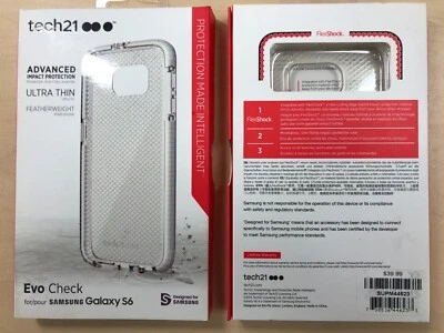 Funda Tech21 Evo Check para Samsung Galaxy S6 - Transparente / Blanco Foto 1 de 2