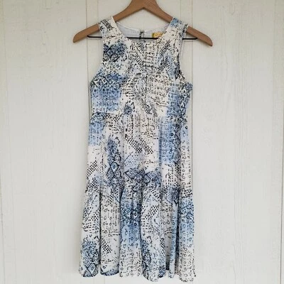 Vestido para mujer pequeño princesa Vera Wang detalle volantes estampado azul Foto 1 de 4