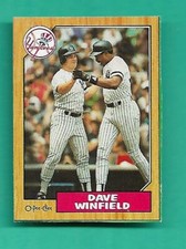 (1) DAVE WINFIELD 1987 O-PEE-CHEE # H MINI BOX BOTTOM  CARD (V2599)  