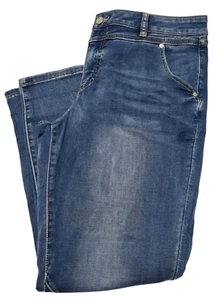 Just Jeans Blue Amaze Knit Boyfriend Mid Rise Ankle Length Denim Jeans - Size 16 - Picture 1 of 10